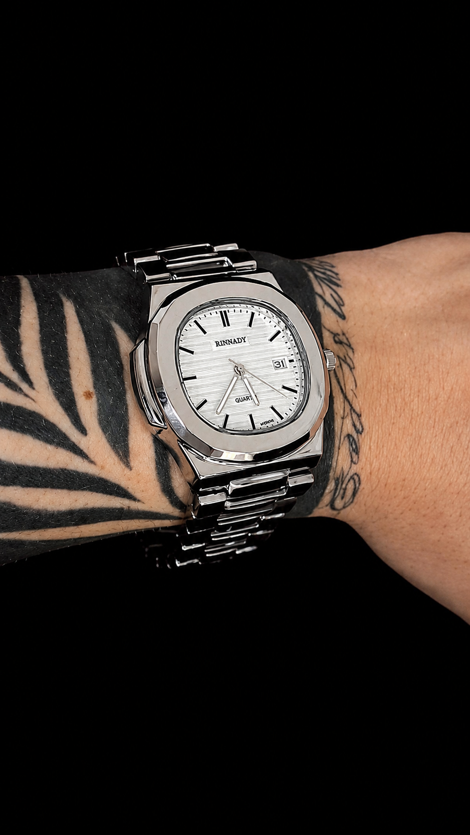 Rinnady Elegance Silver — Reloj de Acero Inoxidable