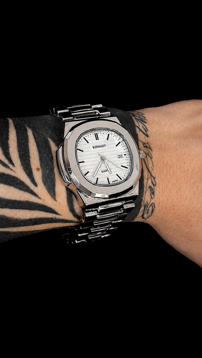 Rinnady Elegance Silver — Reloj de Acero Inoxidable