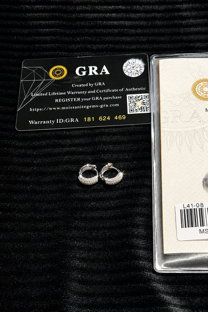 Aros de Plata 925 con Moissanita y Certificado de Autenticidad